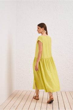 Платье желтое в стиле на каждый день из текстиля BURVIN 9565-81 - фото 2