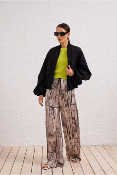 брюки бежевые прямые на каждый день из текстиля BURVIN 9579-11 - фото 1