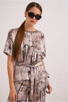 брюки бежевые прямые на каждый день из текстиля BURVIN 9579-11 - фото 5