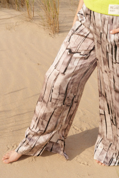 брюки бежевые прямые на каждый день из текстиля BURVIN 9579-11 - фото 3