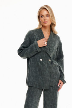 Брюки и удлиненный жакет прямого кроя из текстиля Prestige 5202 темная_полынь - фото 3