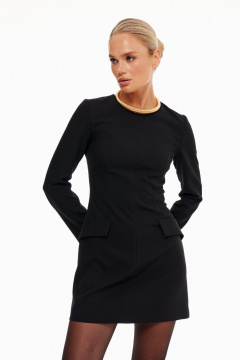 Платье мини приталенного силуэта с длинным рукавом Prestige 5216 черный - фото 1