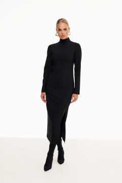 Длинное платье прилегающего силуэта с разрезом Prestige 5219 черный - фото 2