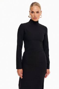 Длинное платье прилегающего силуэта с разрезом Prestige 5219 черный - фото 3