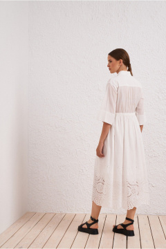 Платье белое в стиле на каждый день из текстиля BURVIN 9600-81 - фото 2