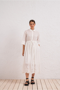 Платье белое в стиле на каждый день из текстиля BURVIN 9600-81 - фото 1