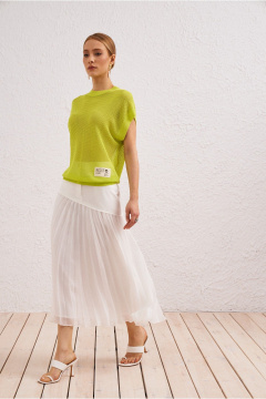 Юбка белая из текстиля для ежедневного образа BURVIN 9603-21 - фото 1