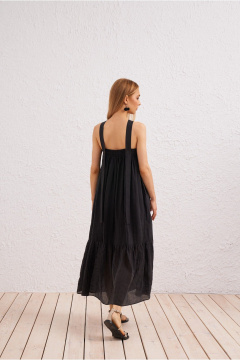 Платье на каждый день из текстиля, черное BURVIN 9608-81 - фото 2