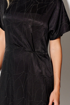 Черное прямое платье из текстиля с декоративными деталями Prestige 5344 черный - фото 3