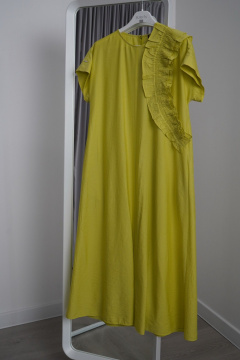 Жёлтое платье на каждый день из текстиля BURVIN 9614-81 1 - фото 1