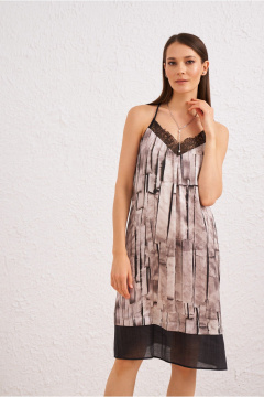 Платье на каждый день из текстиля, бежевое BURVIN 9618-81 - фото 3