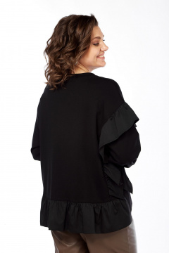 Джемпер свободного силуэта из трикотажа с рюшей и стразами Jurimex 3266 - фото 2