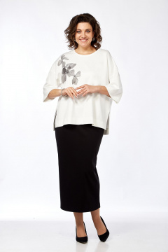 Двухпредметный комплект из джемпера и юбки из трикотажа для повседневных образов Jurimex 3267 - фото 3