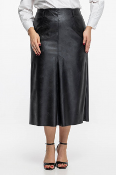 Юбка из экокожи с молнией на подкладке для повседневного образа Avila 0986 черный - фото 4