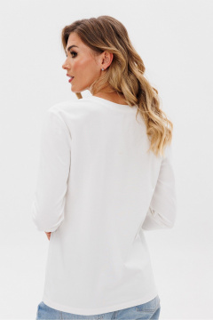 Лонгслив с принтом из трикотажа и хлопка в белых и красных оттенках PRATA wear S026 красный - фото 5