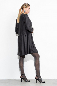 Платье А-силуэт с фигурным вырезом и разрезом Luna 208 графит - фото 3