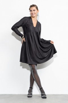 Платье А-силуэт с фигурным вырезом и разрезом Luna 208 графит - фото 1