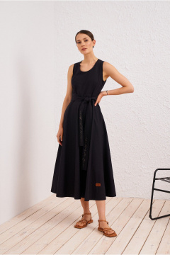 Платье на каждый день из текстиля, черное BURVIN 9626-81 - фото 2