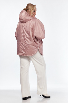 Розовое пончо двустороннее с карманами и капюшоном Диомант 2014 пудра - фото 4