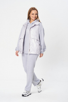 Комплект спорт-шик из костюма с жилеткой и брюками Диомант 2025 серый - фото 2