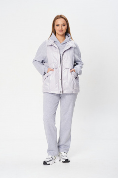 Комплект спорт-шик из костюма с жилеткой и брюками Диомант 2025 серый - фото 1