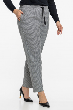 Трендовые брюки на резинке с карманами и длиной 7/8 Avila 0988 черно-белый - фото 5