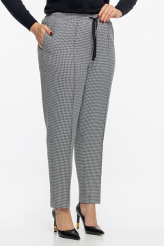 Трендовые брюки на резинке с карманами и длиной 7/8 Avila 0988 черно-белый - фото 4