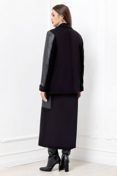 Пиджак блейзер прямого силуэта из текстиля и экокожи Gold Style 2688 - фото 5