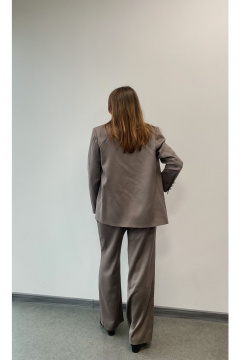 Деловой костюм из текстиля с палаццо и жакетом DOV 4 капучино - фото 2