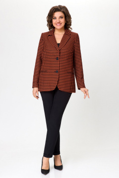 Брюки и жакет из текстиля для демисезона на каждый день DaLi 3551К терракот - фото 1