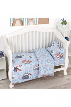 Комплект постельного белья из хлопка с наволочкой  голубой АРТПОСТЕЛЬ 922 лучик - фото 1