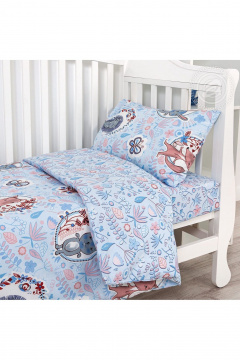 Комплект постельного белья из хлопка с наволочкой  голубой АРТПОСТЕЛЬ 922 лучик - фото 3