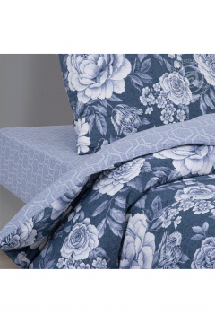 Комплект постельного белья из поплина с наволочками синий АРТПОСТЕЛЬ 900 дарьяна - фото 3