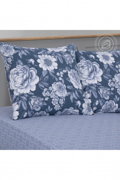 Комплект постельного белья из поплина с наволочками синий АРТПОСТЕЛЬ 904 дарьяна - фото 2