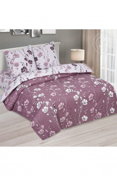 Розовый комплект постельного белья на резинке из поплина АРТПОСТЕЛЬ 932 ночка - фото 1