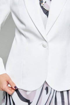 Нарядный белый жакет с платьем из шифона, на каждый день Beautiful&Free 6272 молочный - фото 5