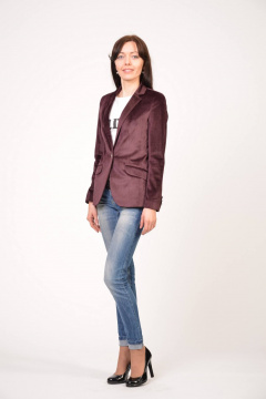 Жакет из велюра красный приталенный для ежедневных образов Domna 8411(170) - фото 3