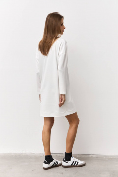 Платье из трикотажа с отсроченным кантом Luitui R1093 молочный - фото 3