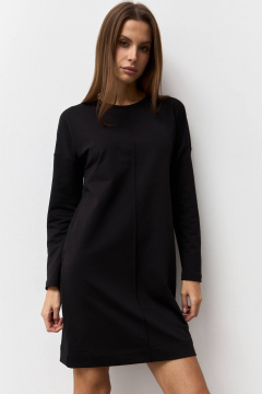 Трикотажное платье из двунитки с центральным кантом Luitui R1093 черный - фото 3