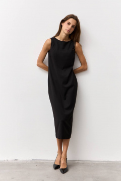 Костюмное платье из текстиля без подкладки и карманов Luitui R1094 черный - фото 5