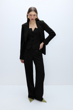 Костюм-тройка из текстиля: жакет, топ-корсет и брючный комплект PiRS 5661 черный - фото 2