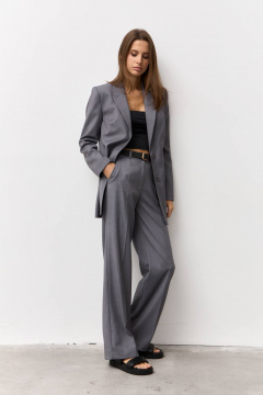 Серый жакет прямого силуэта с рельефами Luitui R3012 серый - фото 3