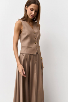 Деловой жилет из текстиля в нейтральных тонах Luitui R3010 бежевый - фото 3