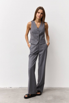 Серый жилет из текстиля для делового и повседневного стиля Luitui R3010 серый - фото 5