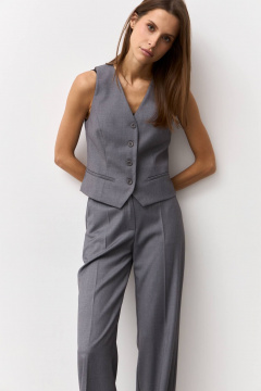 Серый жилет из текстиля для делового и повседневного стиля Luitui R3010 серый - фото 2