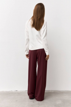 Джемпер в рубчик из трикотажа для повседневного образа Luitui R5078 молочный - фото 4