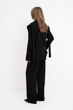 Деловой костюм-двойка из текстильного жакета и брюк PiRS 5764 черный - фото 2
