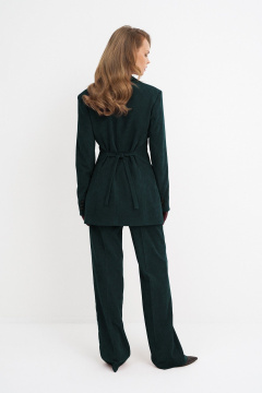 Демисезонный костюм-двойка из приталенного пиджака и брюк PiRS 5777 изумрудный - фото 5
