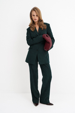 Демисезонный костюм-двойка из приталенного пиджака и брюк PiRS 5777 изумрудный - фото 3