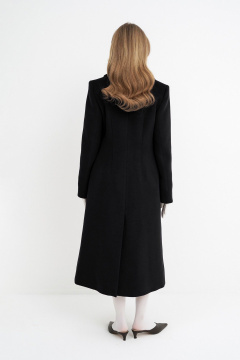 Пальто приталенное X-силуэта с прорезными карманами PiRS 5780 черный - фото 5